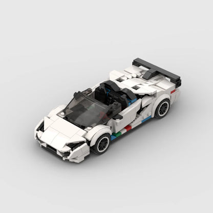 RevVblox Lamborghini Aventador SVJ Roadster diecast model car, detailed red and black sports car replica with sleek design.