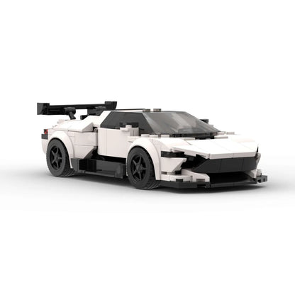 RevvBlox Lamborghini Aventador model toy car in blue with detailed exterior and realistic features.