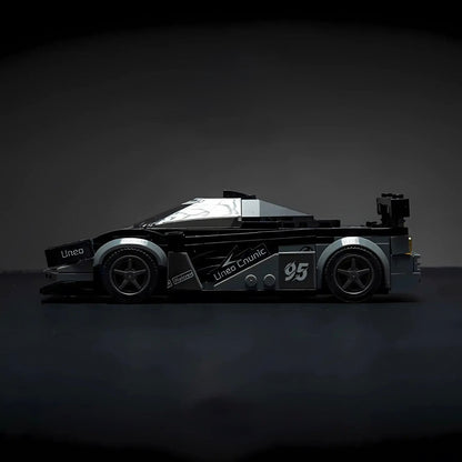 McLaren F1 model car by RevvBlox, showcasing sleek design and detailed features in vibrant colors.