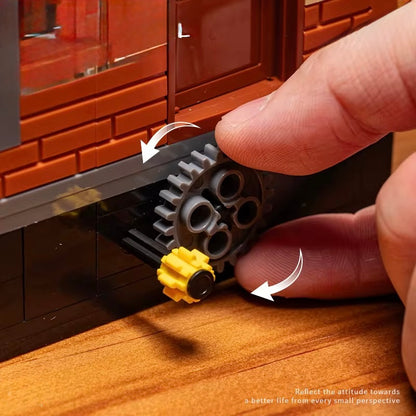 RevvBlox Vintage Garage building kit with detailed miniature garage and vintage car for creative construction and display.