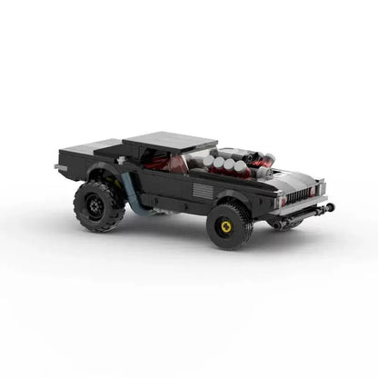 Revvblox Cyber Challenger toy robot with sleek black and neon accents, standing with detailed mechanical design and futuristic style.