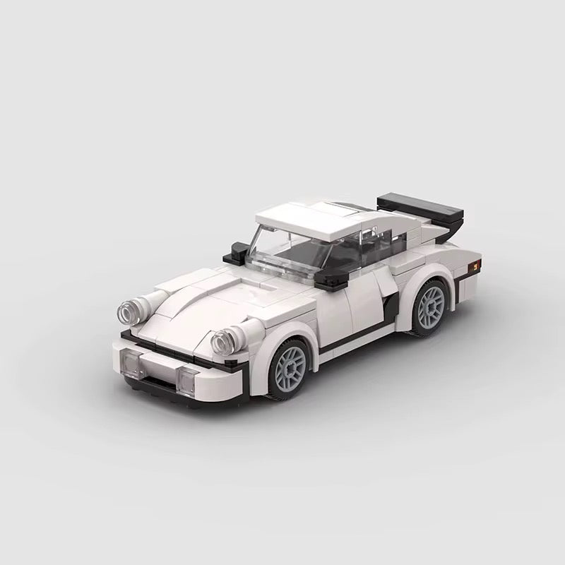 RevvBlox Porsche 911 Classic model car toy with detailed red exterior and black interior, showcasing its sleek design.