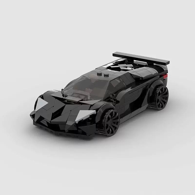 Red Lamborghini Huracan RevvBlox model car with detailed exterior and sleek design, showcasing the luxury sports car's features.