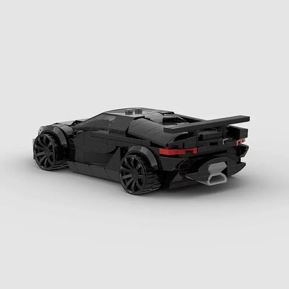 RevVBlox Lamborghini Huracan toy model with detailed orange exterior and black accents, showcasing realistic design.