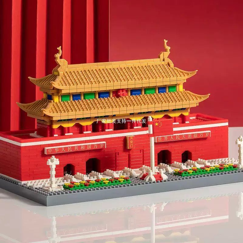 RevvBlox Tiananmen Square building block toy set with detailed miniature replica of Tiananmen Square scene.