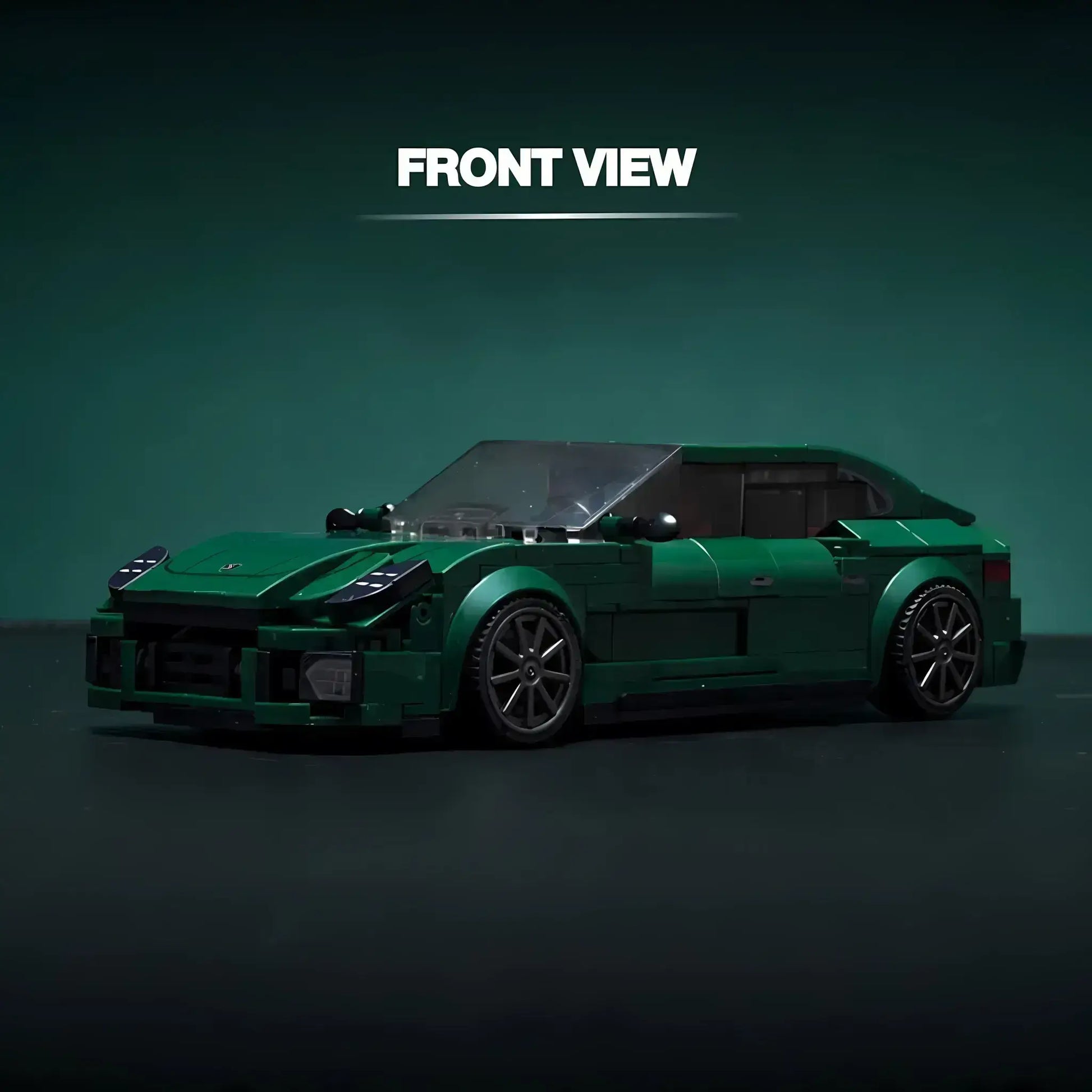 Front view of a Porsche Panamera model by RevvBlox showcasing sleek design and detailed features.