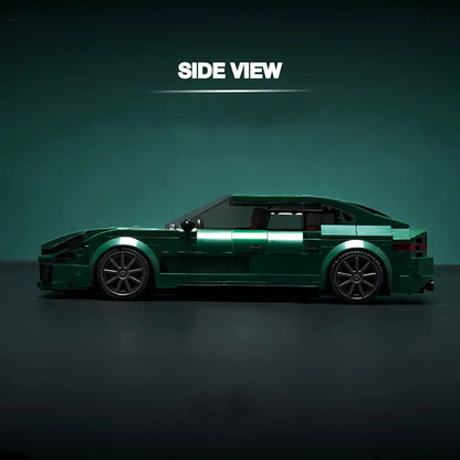 Side view of a sleek Porsche Panamera model by RevvBlox showcasing its elegant design and sporty profile.